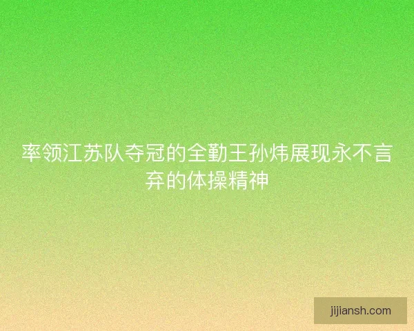 率领江苏队夺冠的全勤王孙炜展现永不言弃的体操精神 率领江苏队夺冠的全勤王孙炜展现永不言弃的体操精神